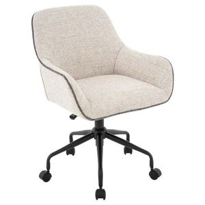 Venda OTOČNÁ STOLIČKA, tkaná textília, sivá, čierna, béžová vyobraziť