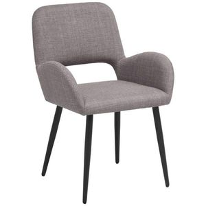 MID.YOU STOLIČKA S PODRÚČKAMI, železo, tkaná textília, hnedá, sivá, čierna vyobraziť