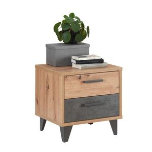 Carryhome NOČNÝ STOLÍK tmavosivá, dub artisan vyobraziť