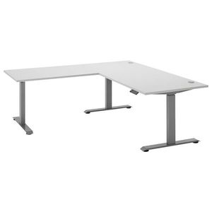 Carryhome ROHOVÝ PÍSACÍ STÔL, biela, hliníková, 100/180/74-127 cm vyobraziť