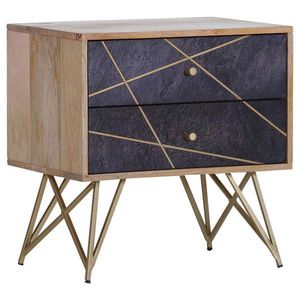 Landscape KOMODA, mangové drevo, prírodná farba, tmavosivá, 60/60/40 cm vyobraziť