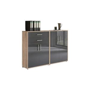 MID.YOU SKRINKA NA DOKUMENTY, dub sonoma, antracitová s vysokým leskom, 168, 8/113, 6/33 cm vyobraziť