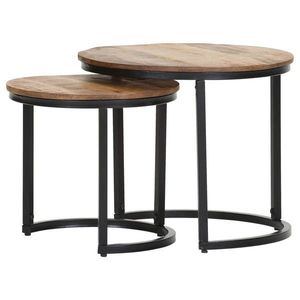 Landscape SADA KONFERENČNÝCH STOLÍKOV, prírodná farba, čierna, drevo, kov, 41/45/41/45/39/45 cm vyobraziť