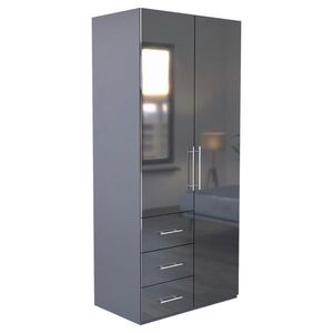 Carryhome ŠATNÍKOVÁ SKRIŇA, antracitová, antracitová s vysokým leskom, 98/219/59 cm vyobraziť