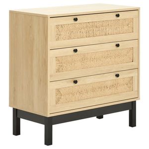 MID.YOU KOMODA, borovica, prírodná farba, čierna, 80/80/39, 5 cm vyobraziť