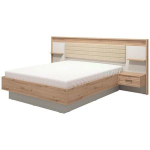 Xora ZOSTAVA S POSTEĽOU, 160/200 cm, kašmírová, dub artisan vyobraziť