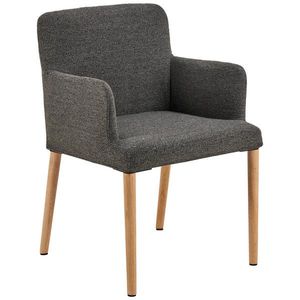 MID.YOU STOLIČKA S PODRÚČKAMI, buklé, antracitová vyobraziť