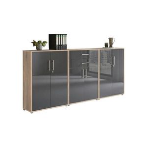 MID.YOU SKRINKA NA DOKUMENTY, dub sonoma, antracitová s vysokým leskom, 253, 2/113, 6/33 cm vyobraziť