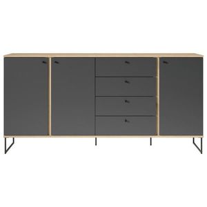 Xora ŠIROKÁ KOMODA, antracitová, farba duba, 180/89/38 cm vyobraziť