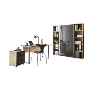 MID.YOU KANCELÁRIA, dub sonoma, antracitová s vysokým leskom, vyobraziť