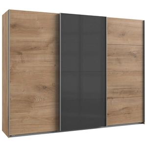 Carryhome ŠAT. SKRIŇA S POSUV. DVERAMI, tmavosivá, trámový dub, 270/210/65 cm vyobraziť