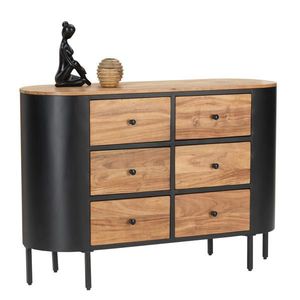 Ambia Home KOMODA, akácia, čierna, farba akácie, 120/83/40 cm vyobraziť