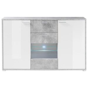 ŠIROKÁ KOMODA, sivá, biela, 180/112/37 cm vyobraziť