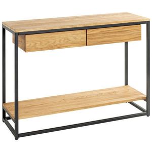 KONZOLOVÝ STOLÍK, čierna, farba duba, drevo, kov, 100/35/75 cm vyobraziť