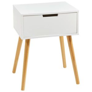 Xora NOČNÝ STOLÍK, borovica, prírodná farba, biela, vyobraziť