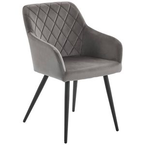 Hom`in STOLIČKA S PODRÚČKAMI, železo, zamat, sivá, čierna vyobraziť