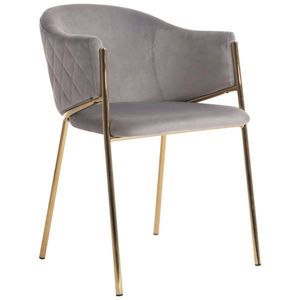 Ambia Home STOLIČKA S PODRÚČKAMI, zamat, sivá, zlatá vyobraziť