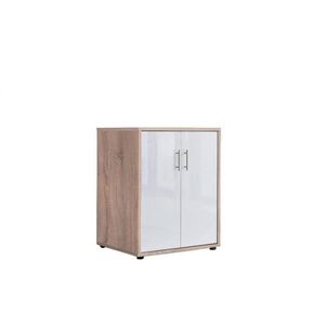 MID.YOU SKRINKA NA DOKUMENTY, dub sonoma, biela s vysokým leskom, 54/74/50 cm vyobraziť