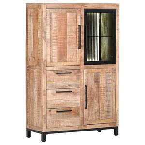 Livetastic VYSOKÁ KOMODA, mangové drevo, prírodná farba, čierna, 95/145/43 cm vyobraziť