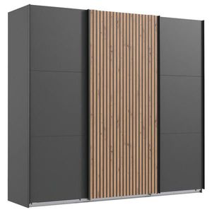 MID.YOU ŠAT. SKRIŇA S POSUV. DVERAMI, grafitová, farba duba, 250/216/65 cm vyobraziť