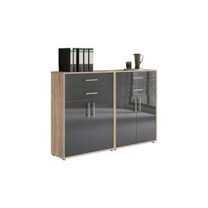 MID.YOU SKRINKA NA DOKUMENTY, dub sonoma, antracitová s vysokým leskom, 168, 8/113, 6/33 cm vyobraziť