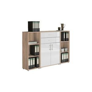 MID.YOU SKRINKA NA DOKUMENTY, dub sonoma, biela s vysokým leskom, 172, 6/113, 6/33 cm vyobraziť