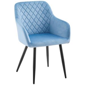 Ti'me STOLIČKA S PODRÚČKAMI, železo, tkaná textília, čierna, svetlomodrá vyobraziť