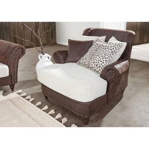 Landscape XXL KRESLO, textil, tmavohnedá, béžová vyobraziť