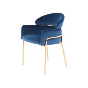 STOLIČKA S PODRÚČKAMI, ušľachtilá oceľ, železo, zamat, modrá, zlatá vyobraziť