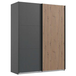 Premium Living ŠAT. SKRIŇA S POSUV. DVERAMI, grafitová, farba duba, 200/218/65 cm vyobraziť