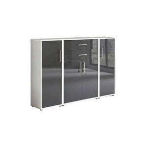 MID.YOU SKRINKA NA DOKUMENTY, biela, antracitová s vysokým leskom, 172, 6/113, 6/33 cm vyobraziť