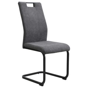 Carryhome STOLIČKA S PRUŽNÝM PODNOŽÍM, tkaná textília, antracitová, čierna vyobraziť