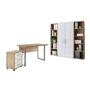 MID.YOU KANCELÁRIA, dub sonoma, biela s vysokým leskom, vyobraziť