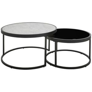 MID.YOU SADA KONFERENČNÝCH STOLÍKOV, čierna, svetlosivá, kov, sklo, keramika, 80/65/80/65/40/38 cm vyobraziť