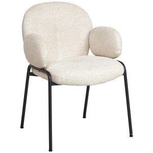 MID.YOU STOLIČKA S PODRÚČKAMI, železo, vzhľad ľanu, čierna, béžová vyobraziť