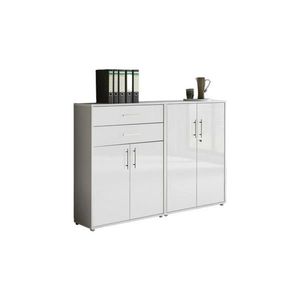 MID.YOU SKRINKA NA DOKUMENTY, sivá, biela s vysokým leskom, 168, 8/113, 6/33 cm vyobraziť