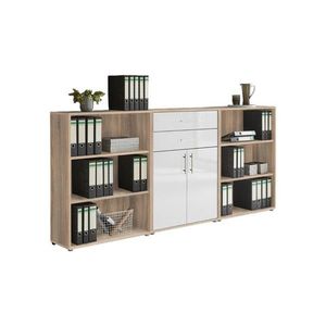 MID.YOU SKRINKA NA DOKUMENTY, dub sonoma, biela s vysokým leskom, 253, 2/113, 6/33 cm vyobraziť