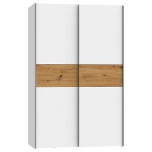 Carryhome ŠAT. SKRIŇA S POSUV. DVERAMI, biela, farba duba, 120/190, 5/61, 2 cm vyobraziť