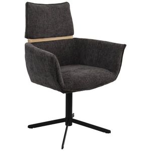 MID.YOU STOLIČKA S PODRÚČKAMI, železo, tkaná textília, tmavosivá vyobraziť