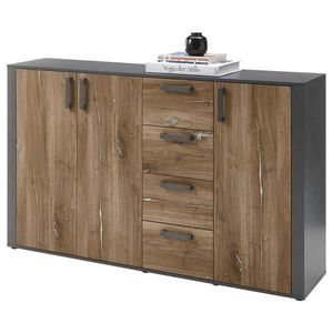 MID.YOU ŠIROKÁ KOMODA, sivá, starobylý dub, 166/102/38 cm vyobraziť