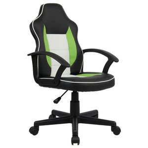Xora OTOČNÁ STOLIČKA PRE MLÁDEŽ, vzhľad kože, zelená, čierna, biela vyobraziť