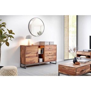 MID.YOU ŠIROKÁ KOMODA, indický palisander, antracitová, prírodná farba, 175/49/40 cm vyobraziť