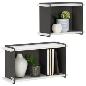 Xora SADA NÁSTENNÝCH REGÁLOV, antracitová, biela vyobraziť