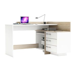 Písací stôl rohový THALES 484881 dub/biela vyobraziť