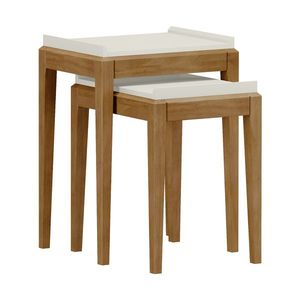 Sada 2 stolíkov MILAO biela/dub vyobraziť