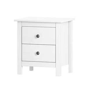 Nočný stolík TORINO biely, kovové úchytky vyobraziť