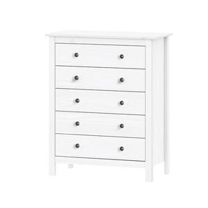 Komoda 5 zásuviek TORINO biela, kovové úchytky vyobraziť