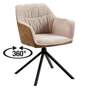 Jedálenská stolička SINES hnedá/béžový zamat vyobraziť