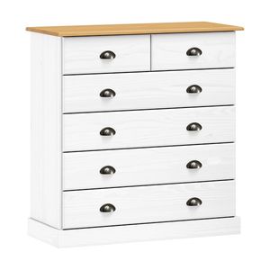 Komoda 6 zásuviek STANFORD biely lak vyobraziť