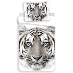 Jerry Fabrics Obliečky Biely tiger - Biela / šedá | 140 x 200 cm / 70 x 90 cm vyobraziť